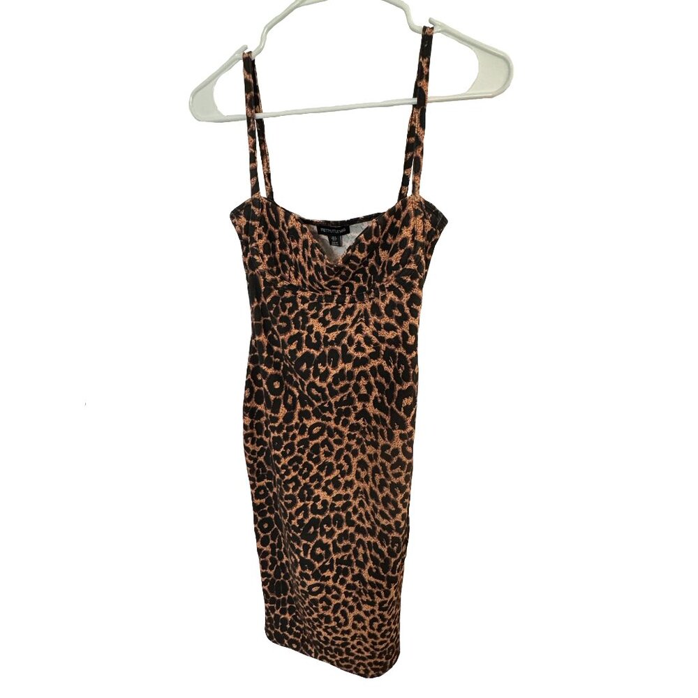 PrettyLittleThing Spaghetti Strap Animal Print Dress Size 0 EUC
